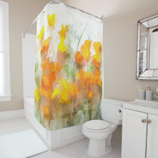 California Poppy Impressionistische Kunst Duschvorhang