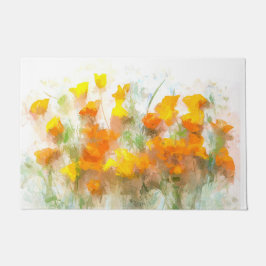 California Poppy Impressionistische Kunst Fußmatte