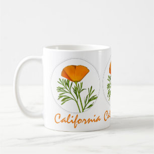 California Poppy in einem Zirkel, "California" Tex Kaffeetasse