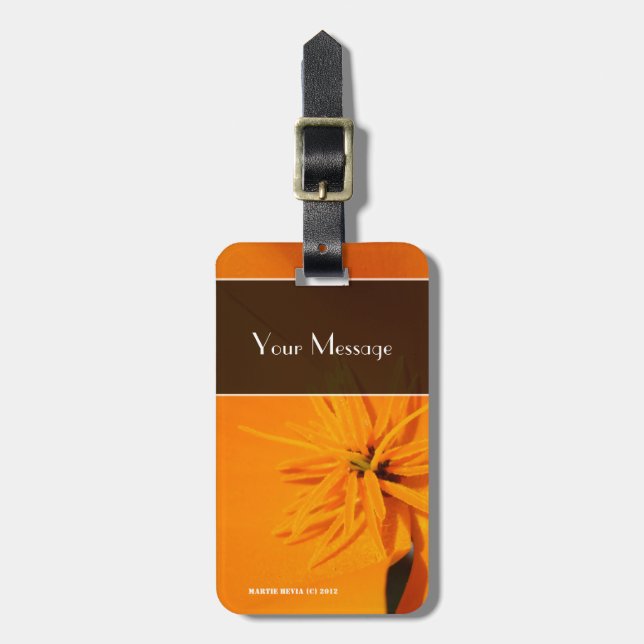 California Poppy Luggage Tag Gepäckanhänger (Vorderseite vertikal)