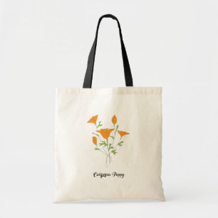 California Poppy Minimalistisch Tote Bag Tragetasche