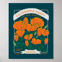 California Poppy Poster (dark background)