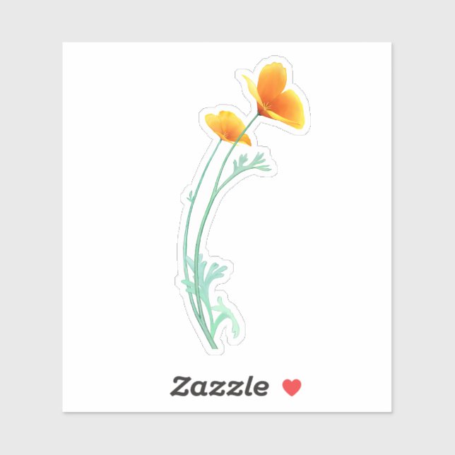 California Poppy Sticker (Blatt)