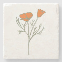 California Poppy Stone Untersetzer