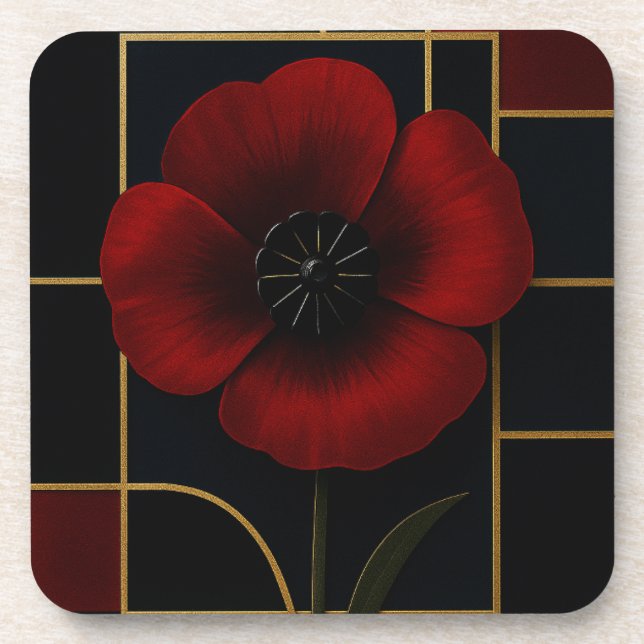 California PoppyHard Kunststoff Untersetzer (Vorderseite)