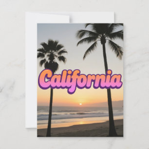 California Postcard - Fett Typografy Design Postkarte