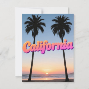 California Postcard - Fett Typografy Design Postkarte