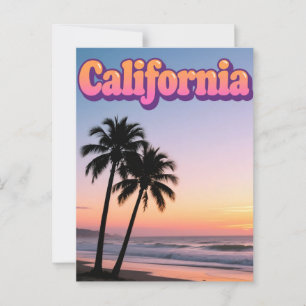 California Postcard - Fett Typografy Design Postkarte