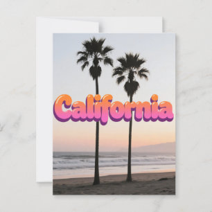 California Postcard - Fett Typografy Design Postkarte