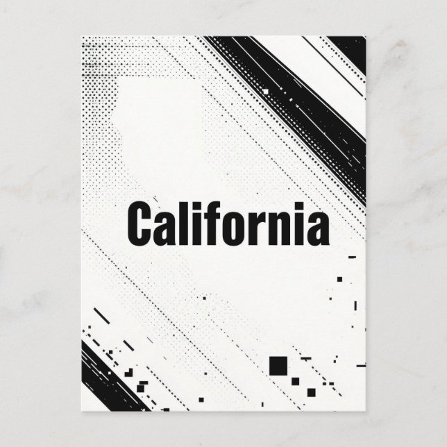California Postcard - Fett zentrierte Typografie Postkarte (Vorderseite)