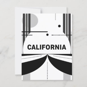 California Postcard - Fett zentrierte Typografie Postkarte
