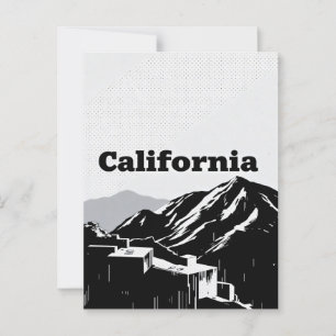California Postcard - Fett zentrierte Typografie Postkarte