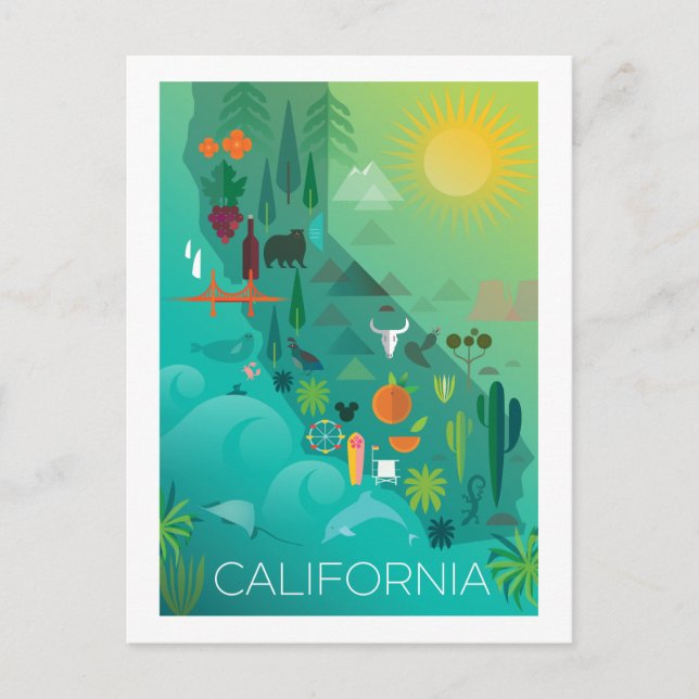 California Postcard Postkarte (Vorderseite)