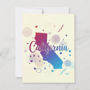 California Postcard - Trendy Text Postkarte