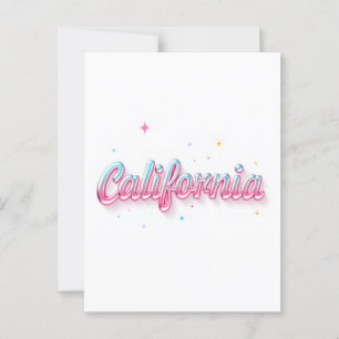 California Postcard - Trendy Text Postkarte