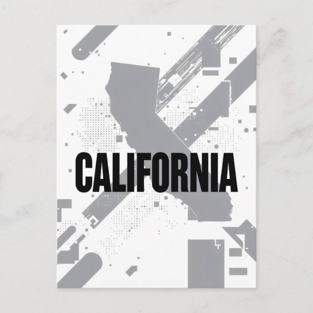 California Postcard - Trendy Text Postkarte (Vorderseite)