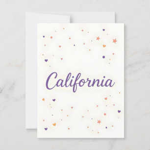 California Postcard - Trendy Text Postkarte