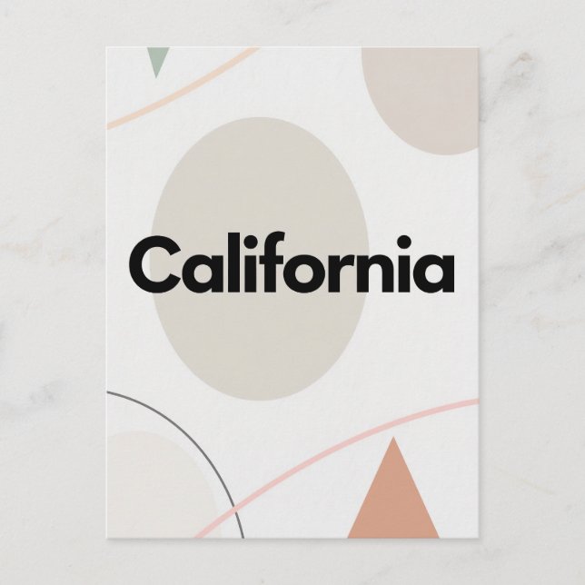 California Postcard - Trendy Text Postkarte (Vorderseite)