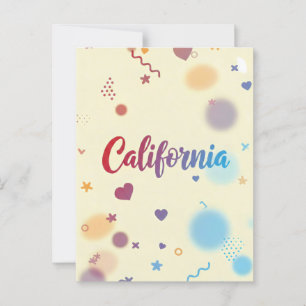 California Postcard - Trendy Text Postkarte