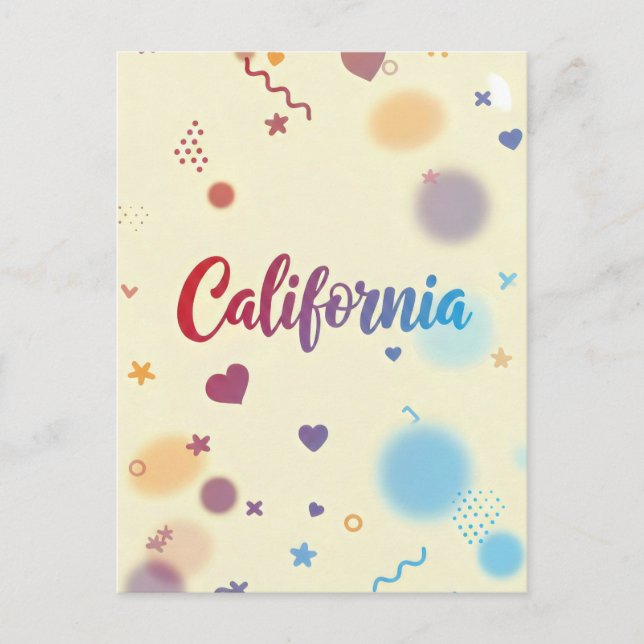 California Postcard - Trendy Text Postkarte (Vorderseite)