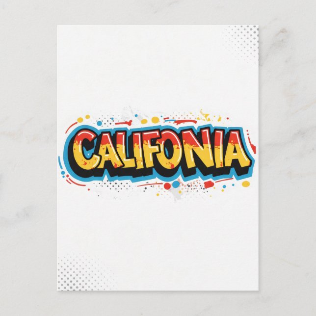 California Postcard - Trendy Text Postkarte (Vorderseite)