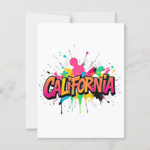 California Postcard - Trendy Text Postkarte