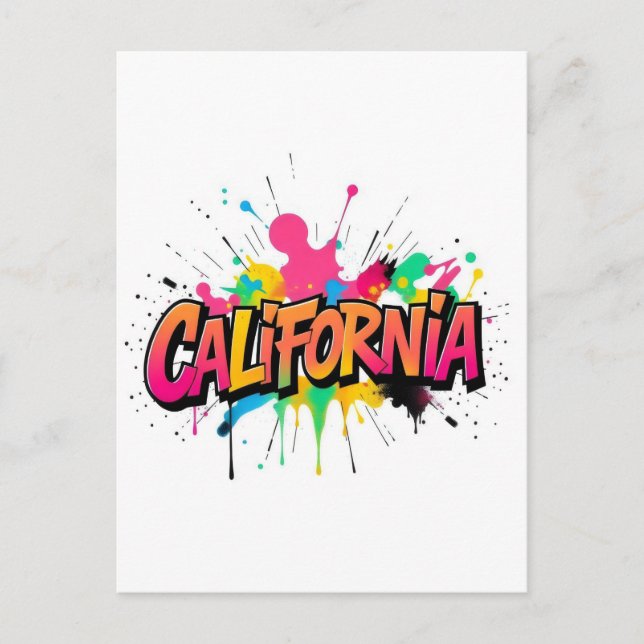 California Postcard - Trendy Text Postkarte (Vorderseite)