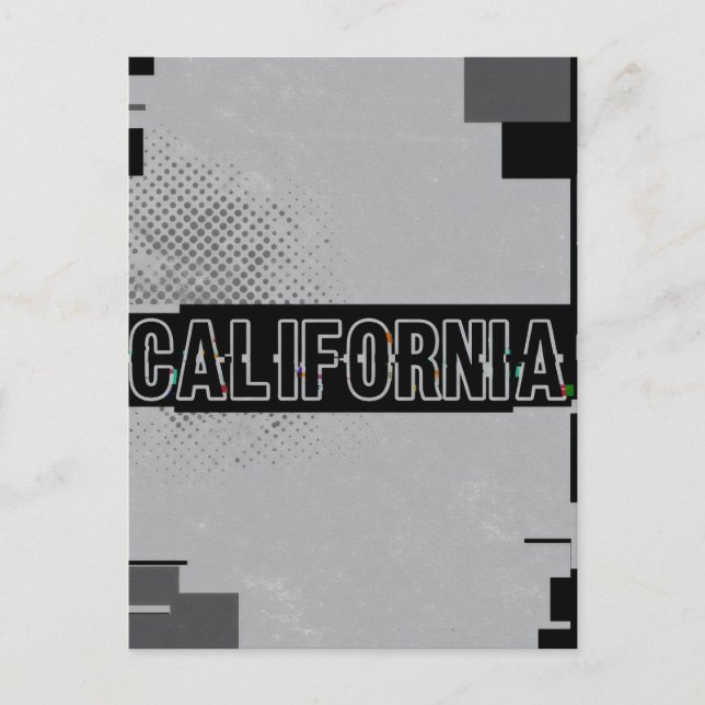 California Postcard - Trendy Text Postkarte (Vorderseite)