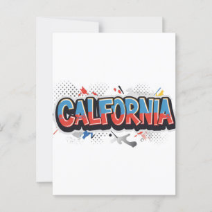 California Postcard - Trendy Text Postkarte