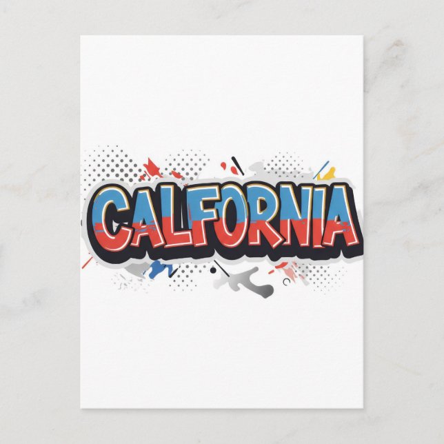 California Postcard - Trendy Text Postkarte (Vorderseite)