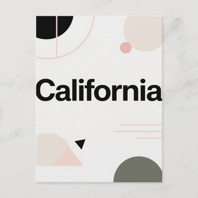 California Postcard - Trendy Text Postkarte (Vorderseite)