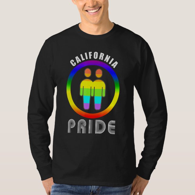 California Pride Month Lgbtqia Gay Pride Two Gay D T-Shirt (Vorderseite)