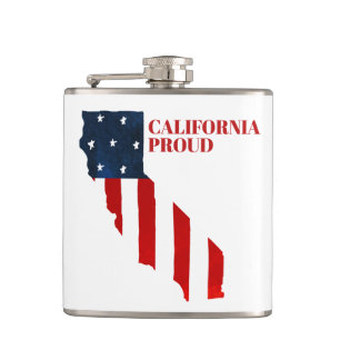 California Proud USA American Flag Watercolor Flachmann