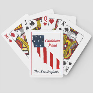 California Proud USA American Flag Watercolor Spielkarten