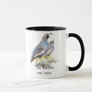 California Quai Birds Custom Date Monogram Family Tasse