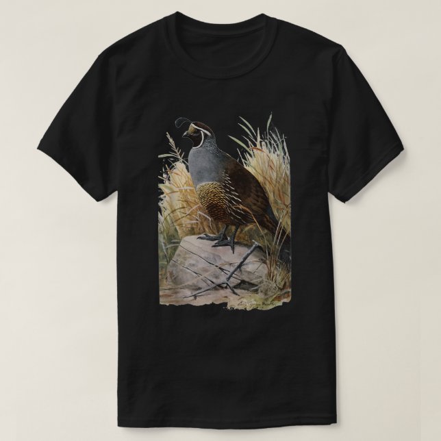 California Quail - CA Quail Vogelbeobachter Shirt (Design vorne)