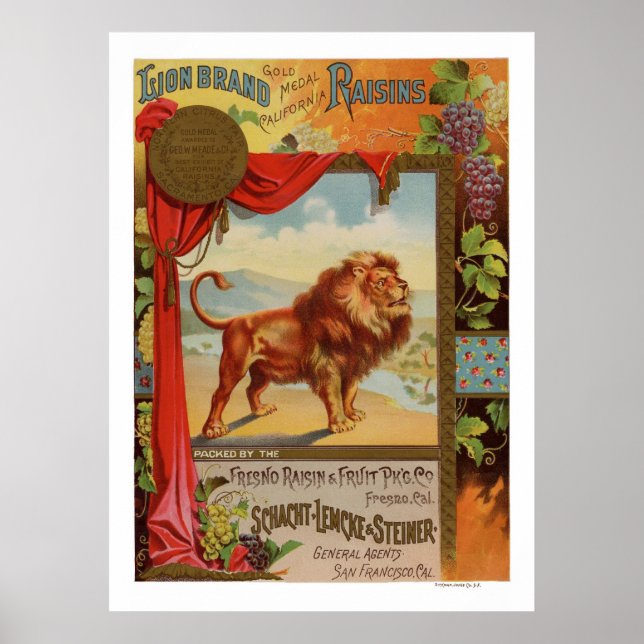 California Raisins Poster 1890 (Vorne)