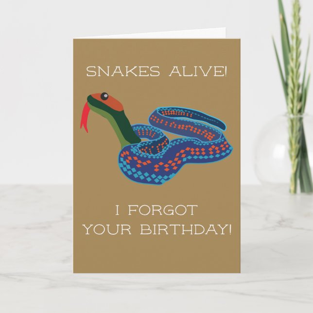 California Red Garter Snake Belated Birthday Card Karte (Vorderseite)