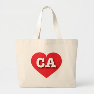 California Red Heart - I Liebe CA Jumbo Stoffbeutel