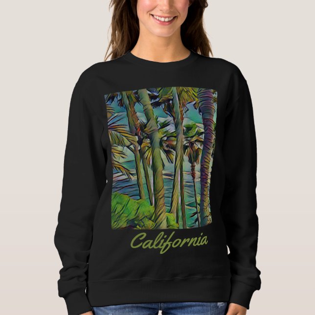 California Republic Palm Trees Cali Vibes Californ Sweatshirt (Vorderseite)