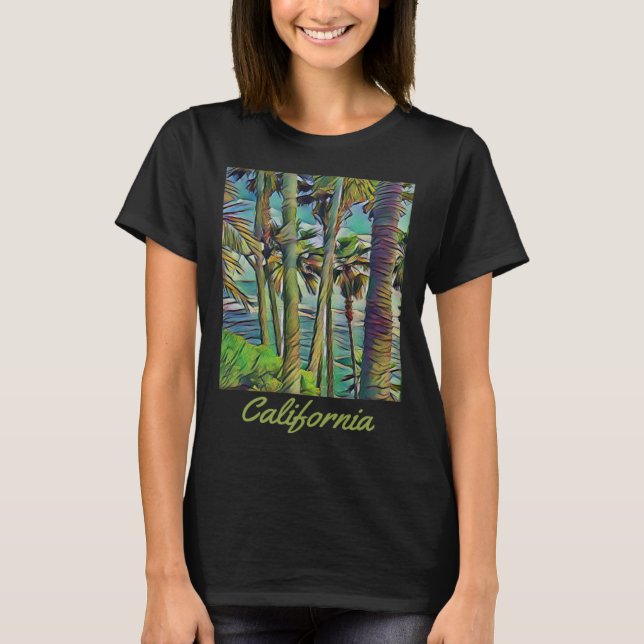 California Republic Palm Trees Cali Vibes Californ T-Shirt (Vorderseite)