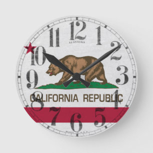 California Republic Runde Wanduhr