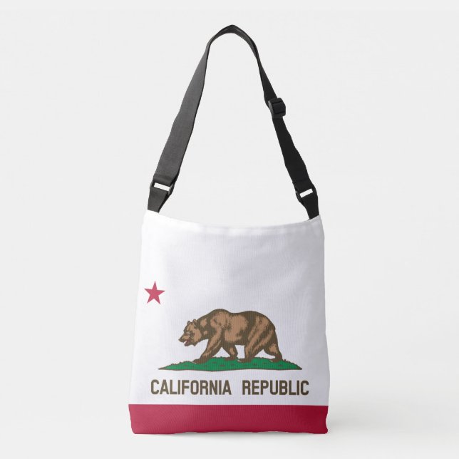 CALIFORNIA REPUBLIC state flag cross body bag Tragetaschen Mit Langen Trägern (Vorderseite)