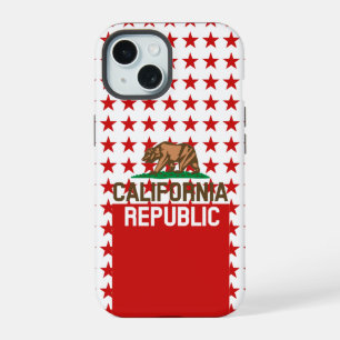 CALIFORNIA REPUBLIC State Flag Red Star Design iPhone 15 Hülle