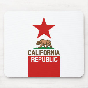 CALIFORNIA REPUBLIC State Flag Red Star Design Mousepad