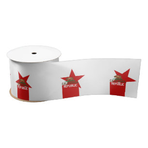 CALIFORNIA REPUBLIC State Flag Red Star Design Satinband