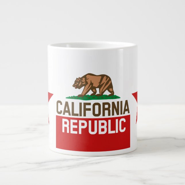 CALIFORNIA REPUBLIC State Flag Red Star Jumbo-Tasse (Vorderseite)