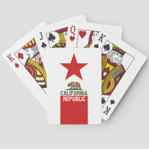 CALIFORNIA REPUBLIC State Flag Red Star Spielkarten
