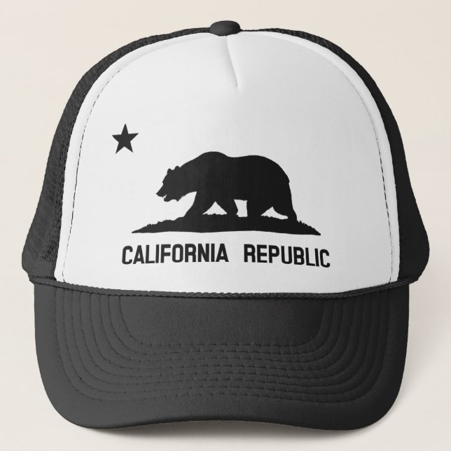 California Republic State Flag Trucker Hat (black) Truckerkappe (Vorderseite)