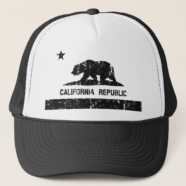 California Republic State Flag Trucker Hat (faded) Truckerkappe (Vorderseite)